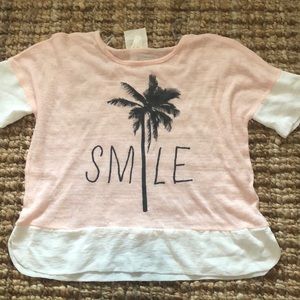 Love daisy palm tree smile top girls